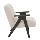 Rella Modern Teddy Sherpa Accent Chair with Espresso Wood Frame T2574P241335