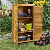 ZUN Outdoor Storage Cabinet, Wood Garden Shed, Pool Storage Shed with Lockable Door, Waterproof Roof and W1422P233383