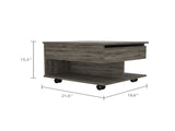 Dark Brown 1-Drawer 1-Shelf Lift Top Coffee Table B06280373