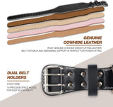 ZUN M Size Weight Lifting Belt, Leather Weight Lifting Belt for Men and Women with 4 inch Padded Lumbar 31117503