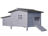 Outdoor Free-Range Wooden Chicken Coop with Asphalt Roof, Leak-Proof Pull-Out Tray, Secure Predator 86803503