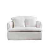 Convertible Compressed Sofa Chair with Ottoman, Modern Corduroy Fabric Armchair for Small Spaces, W1036P251805