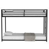 Adam Sturdy Twin over Twin Bunk Bed Metal Black for Kids and Adult, Low Profile Twin over twin bunk B083P152996