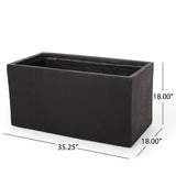 ZUN OUTDOOR LARGE SQUARE MGO PLANTER 35''L 70626.00BLK