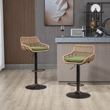 COOLMORE Modern Swivel Bar Stools Set of 2 Adjustable Counter Height Chairs with Footrest for W39594822