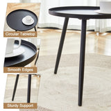 Modern 3-Piece Set 17.7" Anti-Spill Round Coffee Table 2 Rattan Swivel Chairs, Outdoor Patio W1151P250965