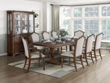 Formal Traditional Design Side Chairs Set of 2 Cherry Finish Fabric Upholstery Nailhead Trim Wooden B011P239543