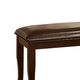 ZUN Transitional Dining Room 1pc Bench only Dark Cherry / Espresso Padded Leatherette Seat Solidwood B011P208964