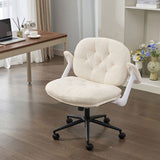 Cross Legged Chair with Flip-up Armrests, Cross Legged Office with Wheels, Comfy Swivel 86214703