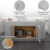 30"in W x 24"in D x 34.5"in H in Shaker Dove Plywood Ready to Assemble Sink Base Cabinets with Shelf T3210P296665