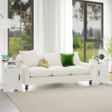 Farmhouse Nightstand Side Table, Wooden Rustic End Table, Tall Bedside Table with Electrical Outlets B082134941