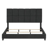 King Size Grey Squares Upholstered Platform Bed B108P160259