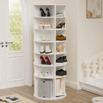 ZUN Rotating Shoe Rack Tower, 7-Tier Spinning Shoe Rack, Free Standing 360&deg; Revolving Shoe Organizer, W2699P222574