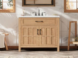 30" Bathroom Vanity with Resin Sink, Solid Wood Frame Bathroom Sink with Adjustable Shelf, N710P405952P