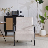 26.38" Modern Beige Lounge Chair with Polyester Upholstery and Sturdy Metal Frame, Ideal for Living N767P236501B