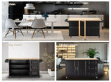 Kitchen Island & Kitchen Cart, Mobile Kitchen Island, Rubber Wood Top, Big & Adjustable Shelf Inside 17444090