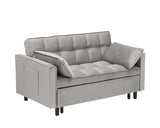 Modern Velvet Loveseat Futon Sofa Couch Pullout Bed, Small Love Seat Lounge Sofa w/Reclining 11183892