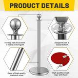 4Pcs Stanchions and Velvet Ropes,5 ft Red Velvet Rope Red Carpet Ropes and Poles Crowd Control 52236541