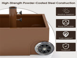 150LBS Fillable Umbrella Base with Wheels 2 Adapters for 7.5-11ft Patio Umbrellas Coffee 51494803