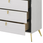 ZUN White 5-Drawer Chest with Pull Handles B062P209053