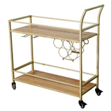 ZUN Bar Serving Cart Gold 99092502