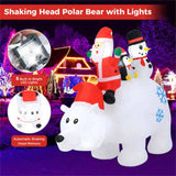 6ft Animated Inflatable Polar Bear - Head Shaking Design, 5 LED Lights, Multi-Color Christmas 37724994