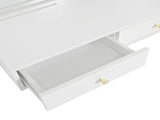 Floating Makeup Vanity Desk with Mirror & 3-Color Lights, Wall Dressing Table with Power Outlet, N844P263662A