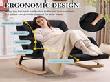 Corduroy Nursery Rocking Chair w/ Pull-out Footrest, Adjustable Backrest 100&deg-160&deg, Oversized 32623952