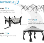 ZUN Outdoor 11x 11Ft Pop Up Gazebo Canopy With Removable Zipper Netting,2-Tier Soft Top Event 28407107