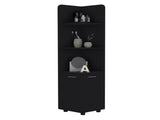 Malibu 62" Tall Double Door Corner Linen Cabinet with Four Shelves Black B200P240242