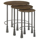 Natural and Gunmetal 3-Piece Nesting Table B062P153905