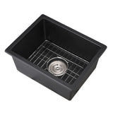 Quartz 13.77" L X 17.71" W Undermount Bar Sink With Basket Strainer W1225P194051