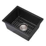 ZUN Quartz 13.77" L X 17.71" W Undermount Bar Sink With Basket Strainer W1225P194051