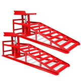 ZUN 2PCS 5T Hydraulic Car Ramps, Heavy Duty Hydraulic Vehicle Ramps Lift Ramp, Portable Car Ramps for W1239P194506