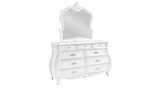 Opulence Modern Style Mirror Made with Wood in Pearl White B009P240962