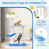 ZUN 3-layer cat tree, cat climbing frame, multi-functional activity center Marine theme design 64994911