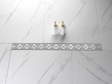 36 Inch Linear Shower Drain with Removable Brick Patterned Grate Cover, 304 Stainless Steel Shower 52423421