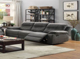 Contemporary Motion Sofa 1pc Couch Metal Reclining Plush Cushion Living Room Furniture Slate Blue B011P205569