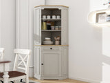 68" Tall Corner Cabinet, Freestanding Corner Storage Cabinet with 1 Door, 1 drawer and a Adjustable W282P442195