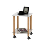 ZUN 1-Piece White+Oak Side Table , 2-Tier Space End Table ,Modern Night Stand, Sofa table, Side Table 38059577