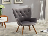 Doarnin Contemporary Silky Velvet Tufted Button Back Accent Chair, Gray T2574P164268