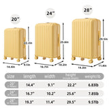 20"/24"/28" 3 pcs/set in ABS Spinner Wheel Luggage, Carry on Suitcase, with Cup Holder & USB Port & 02827536