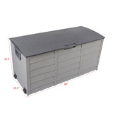 ZUN 75gal 260L Outdoor Garden Plastic Storage Deck Box Chest Tools Cushions Toys Lockable Seat 10663967