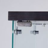 One Door Glass Cabinet Glass Display Cabinet with 3 Shelves, Black 97366684