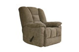 ZUN Modern Luxurious Reclining Chair Plush Arms Brown Chenille Fabric Upholstered Solid Wood Frame B011P204483