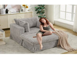 47.7'' Oversized Corduroy Chaise Longue with Ottoman, Deep Seat Reclining Chair Sofa, W1628P206065
