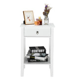 Two-layer Bedside Cabinet Coffee Table with Drawer White 28295654