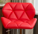 Glasgow Contemporary Tufted Adjustable Height Hidraulic Bar Stools, Set of 2, Red T2574P164867