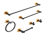 Bathroom Hardware Set, Thicken Space Aluminum 6 PCS Towel bar Set- Black Gold 24 Inches Wall Mounted 03265158