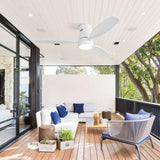 52 Inch Indoor Outdoor Ceiling Fan Solid Wood Fan Blade Noiseless Reversible Motor Remote Control W934P147089